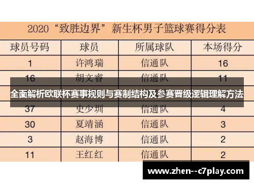 全面解析欧联杯赛事规则与赛制结构及参赛晋级逻辑理解方法